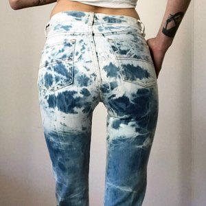 VTG Guess Tie Dye Acid Wash High Waist Jeans 26